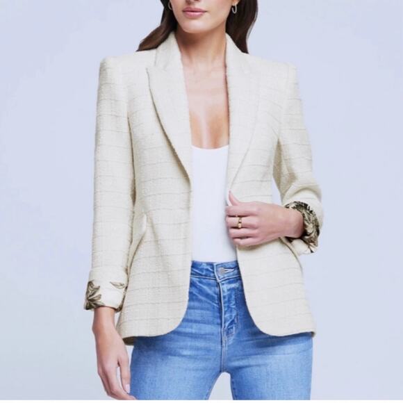 L'agence Chamberlain Blazer in Ecru Jacket size 10 CL